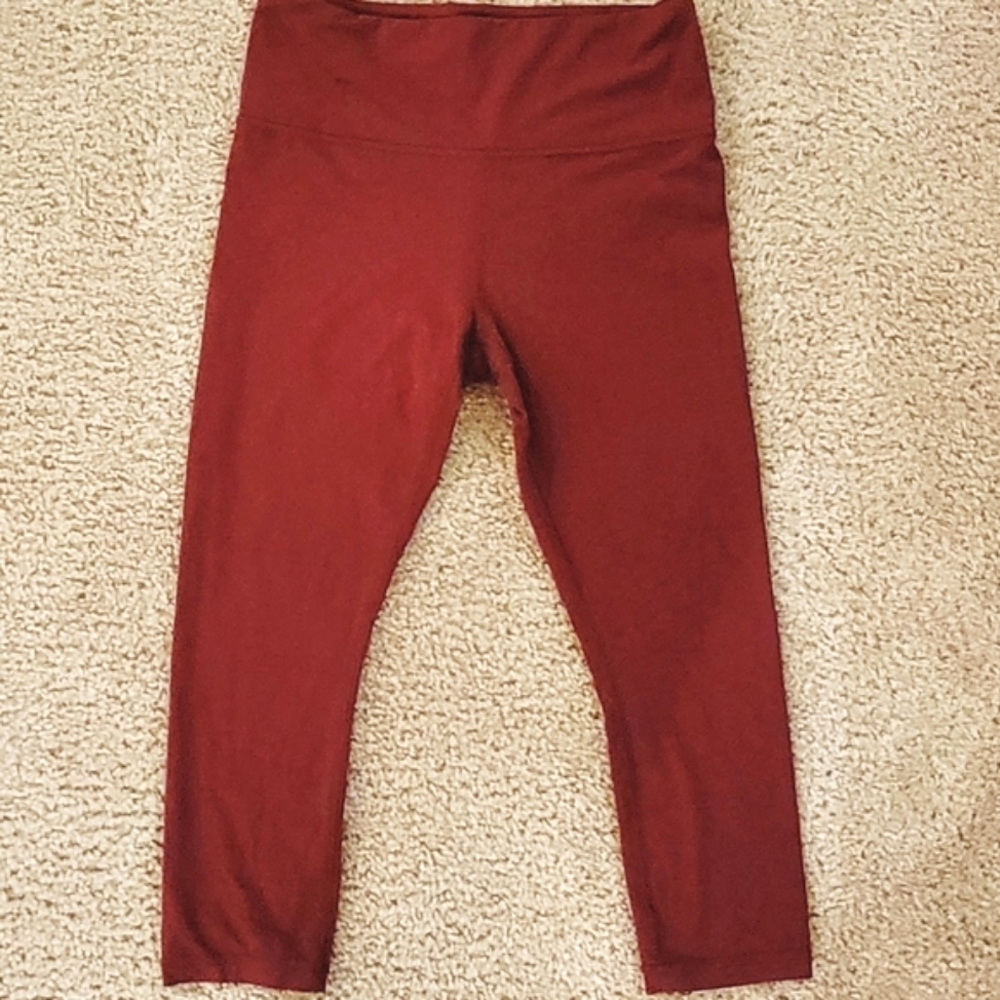 Athleta Wine Red High-Rise Leggings